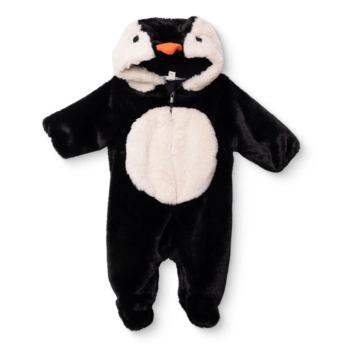Midimod Animal Print Hooded Soft Fleece Baby Pramsuit (1-3 Months to 12 Months) Black - ebebek