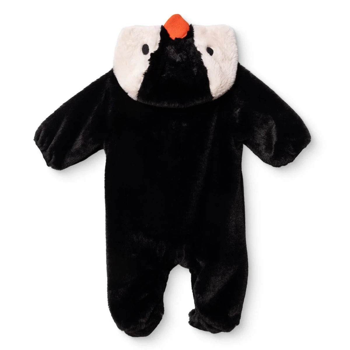 Midimod Animal Print Hooded Soft Fleece Baby Pramsuit (1-3 Months to 12 Months) Black - ebebek