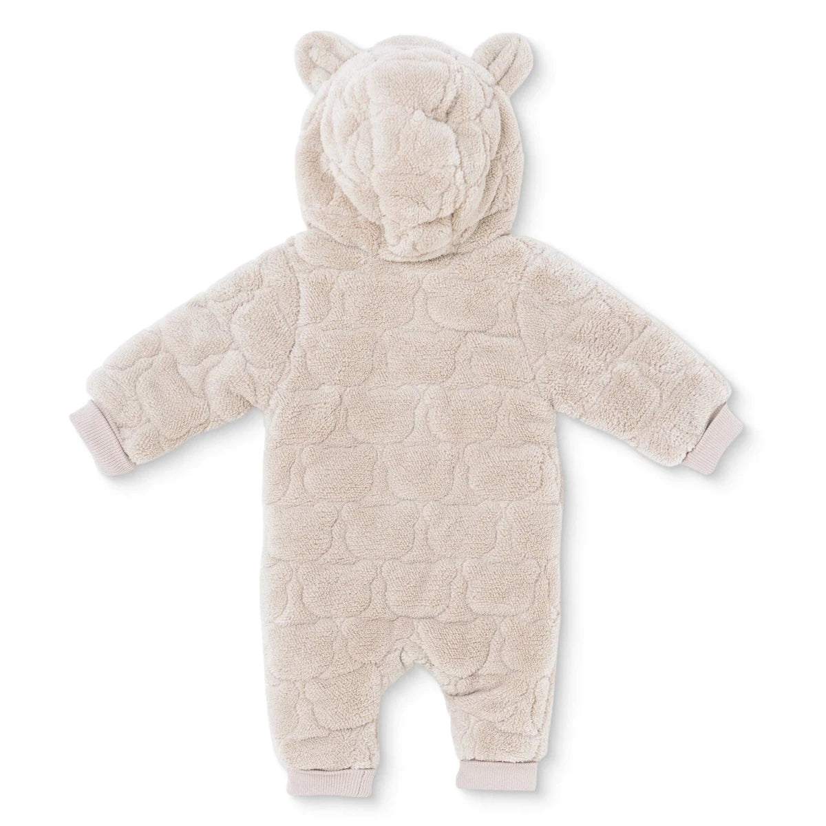 Midimod Animal Print Hooded Fleece Baby Pramsuit (1-3 Months to 12 Months) Beige - ebebek