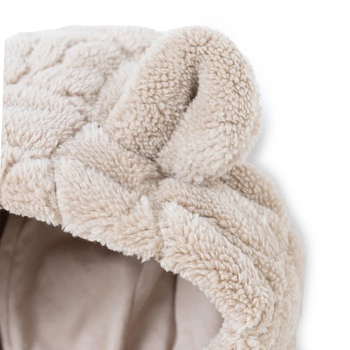 Midimod Animal Print Hooded Fleece Baby Pramsuit (1-3 Months to 12 Months) Beige - ebebek