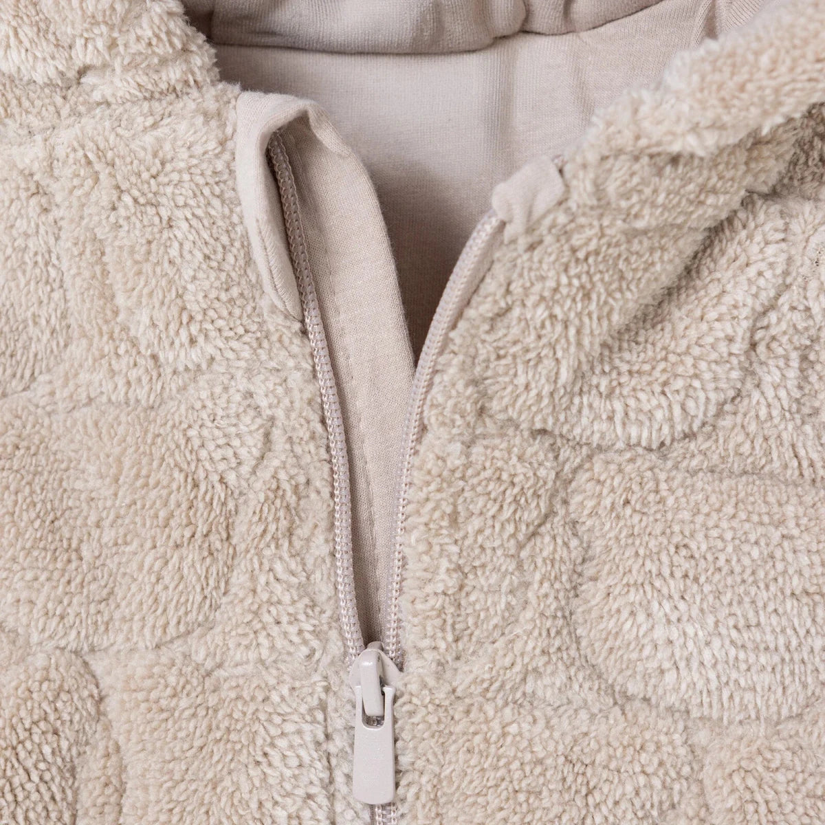 Midimod Animal Print Hooded Fleece Baby Pramsuit (1-3 Months to 12 Months) Beige - ebebek