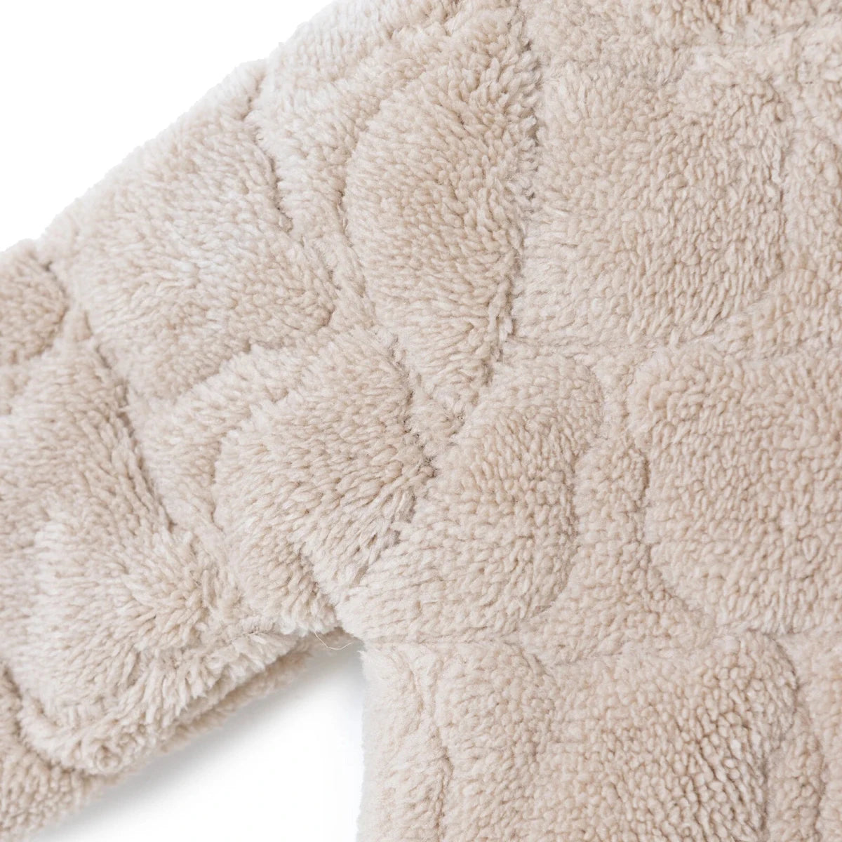 Midimod Animal Print Hooded Fleece Baby Pramsuit (1-3 Months to 12 Months) Beige - ebebek