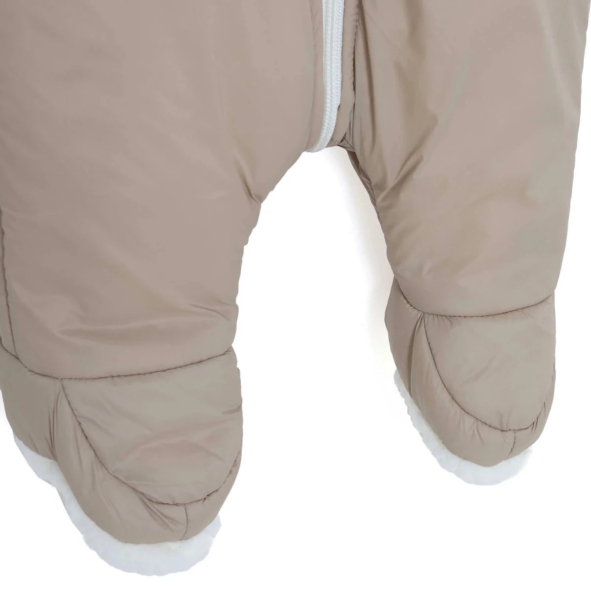 Midimod Hooded Zip-Up Soft Fleece Baby Pramsuit (1-3 Months to 12 Months) Ecru - ebebek