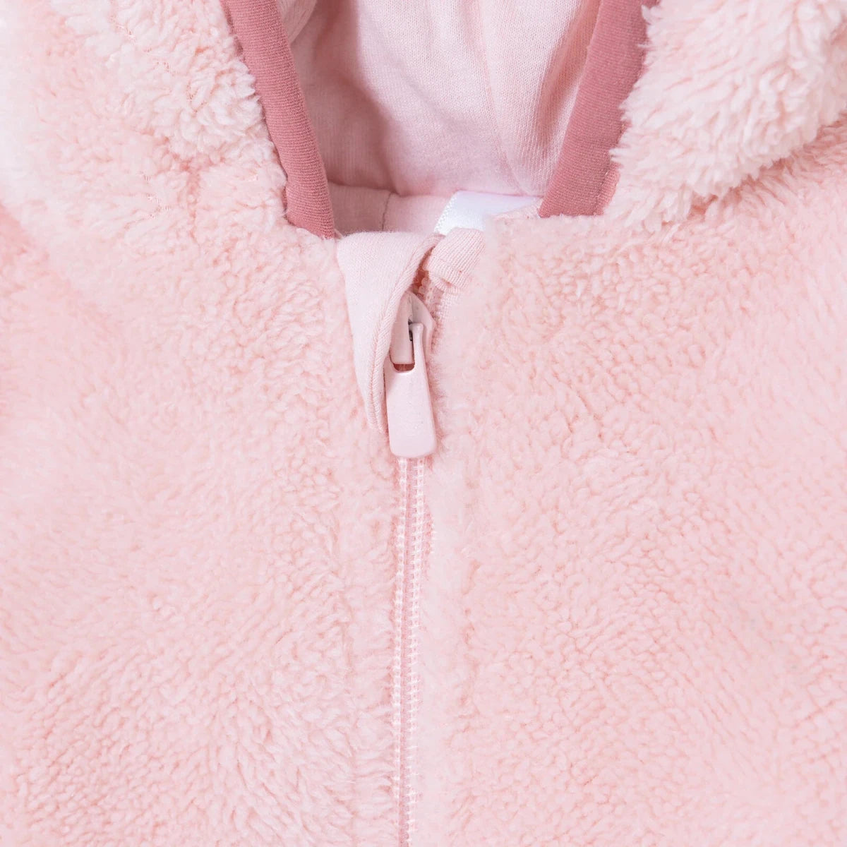 Midimod Hooded Zip-Up Soft Fleece Baby Pramsuit (1-3 Months to 12 Months) Pink - ebebek