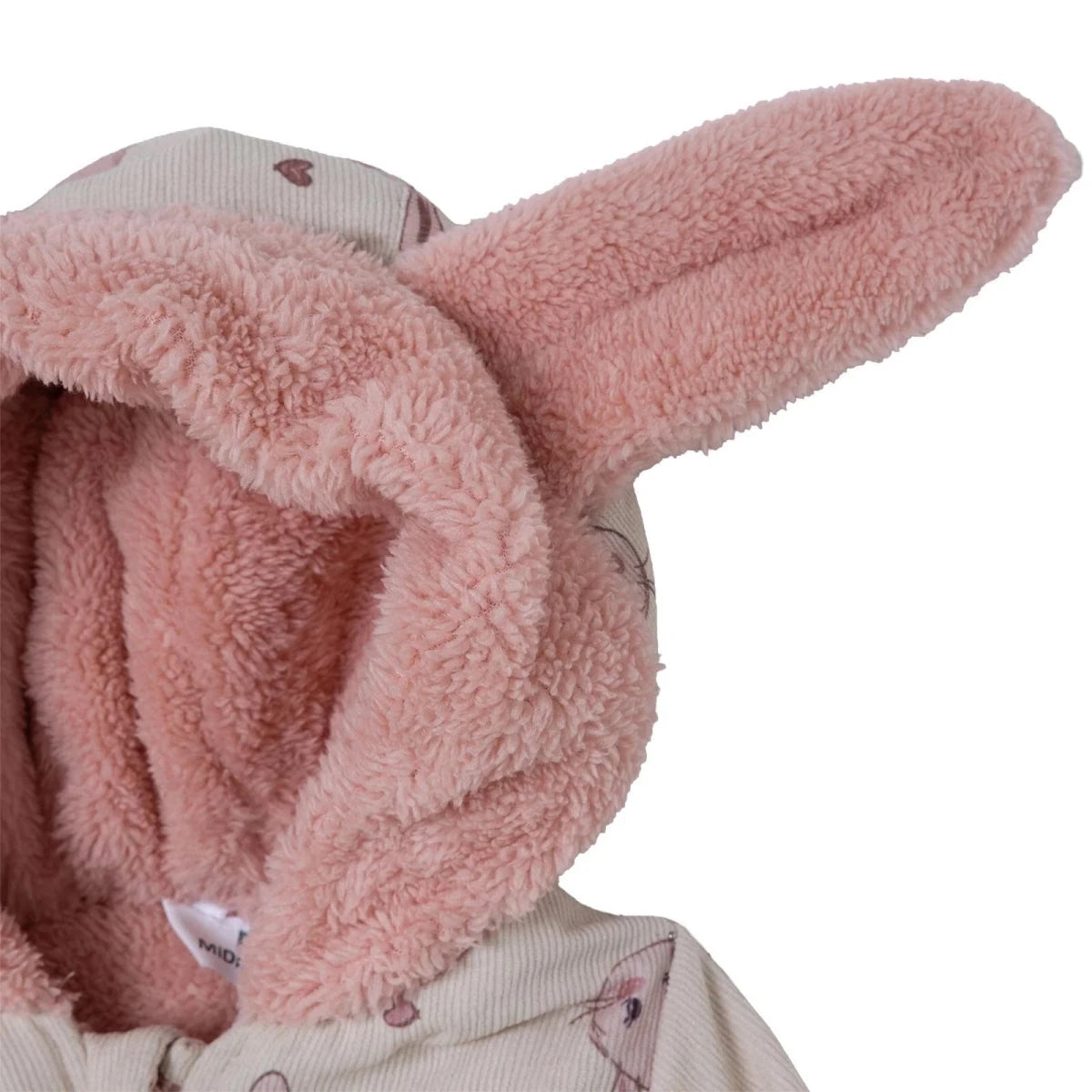 Midimod Hooded Zip-Up Soft Fleece Baby Pramsuit (1-3 Months to 12 Months) Ecru - ebebek