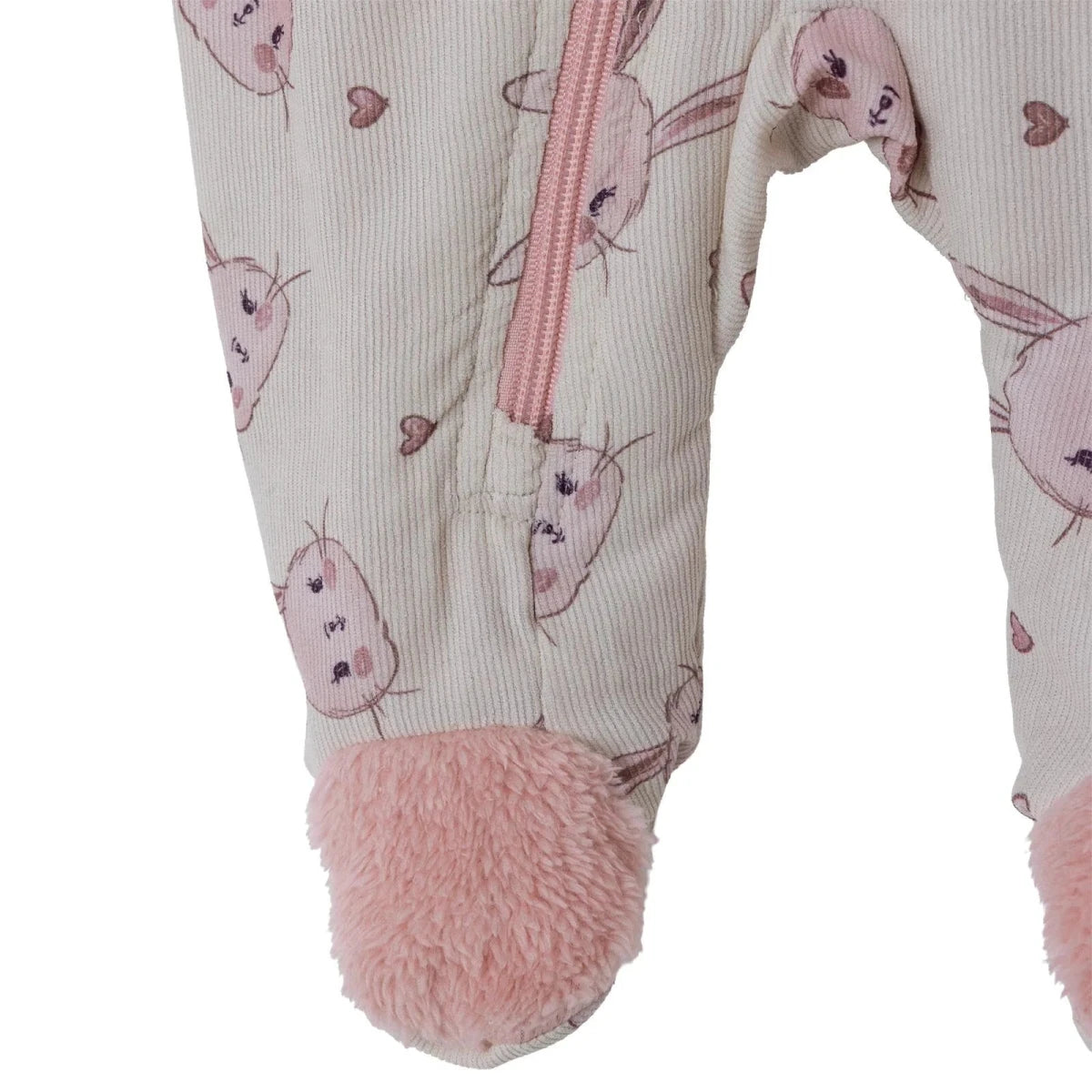 Midimod Hooded Zip-Up Soft Fleece Baby Pramsuit (1-3 Months to 12 Months) Ecru - ebebek