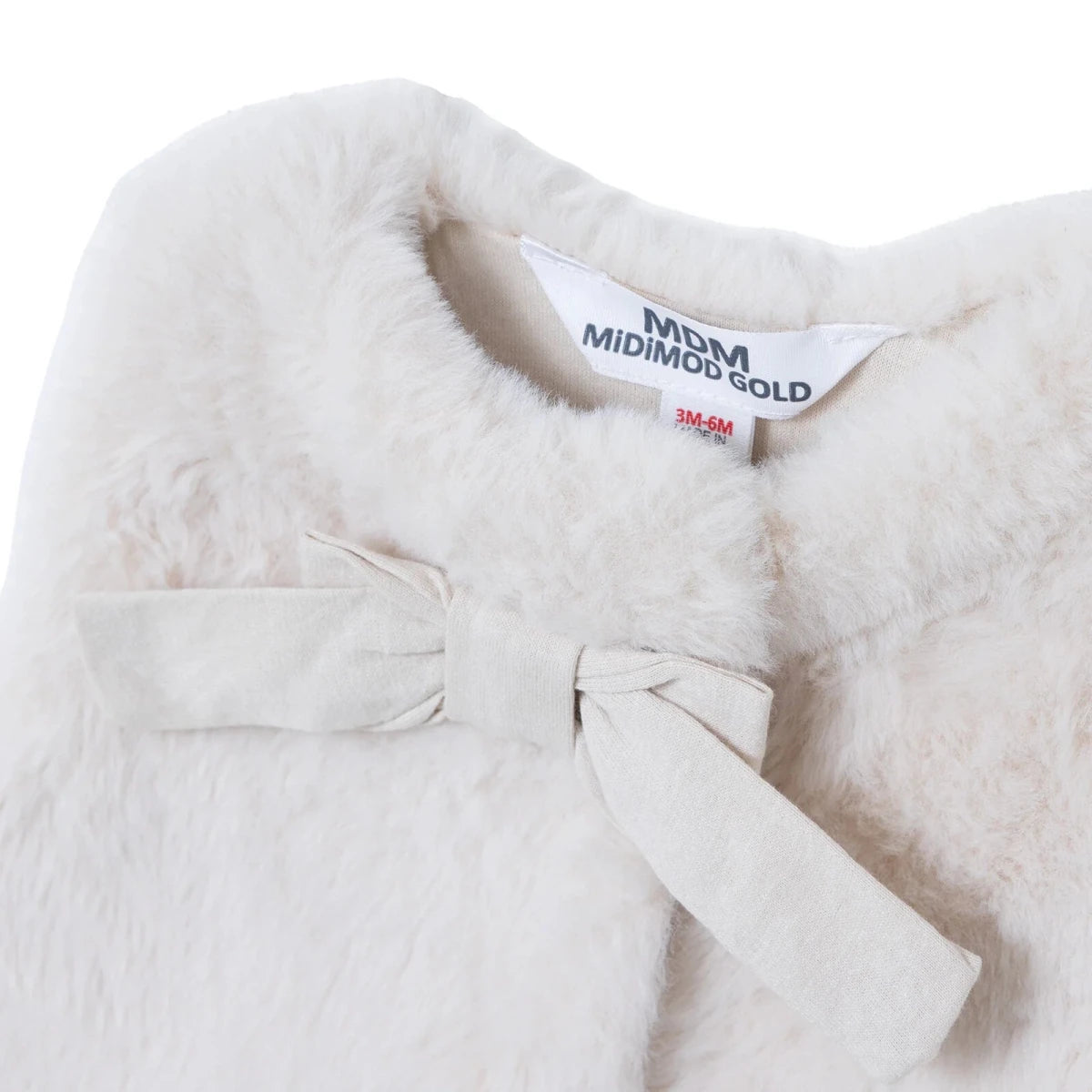 Midimod Snap Fastening Fleece Baby Gilet (1-3 Months to 12 Months) Ecru - ebebek