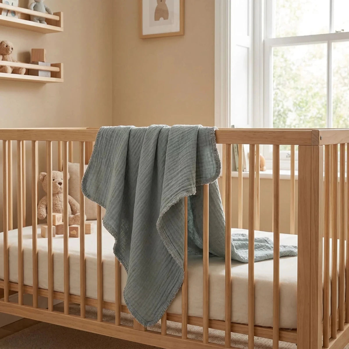 Tiffany Muslin Baby Blanket (One Size) Green - ebebek