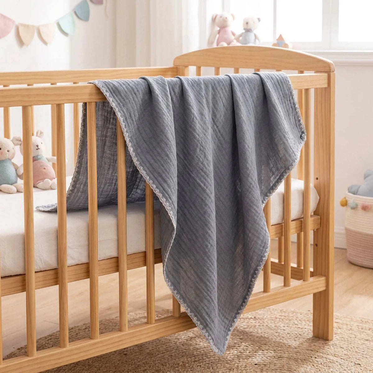 Tiffany Muslin Baby Blanket (One Size) Charcoal - ebebek