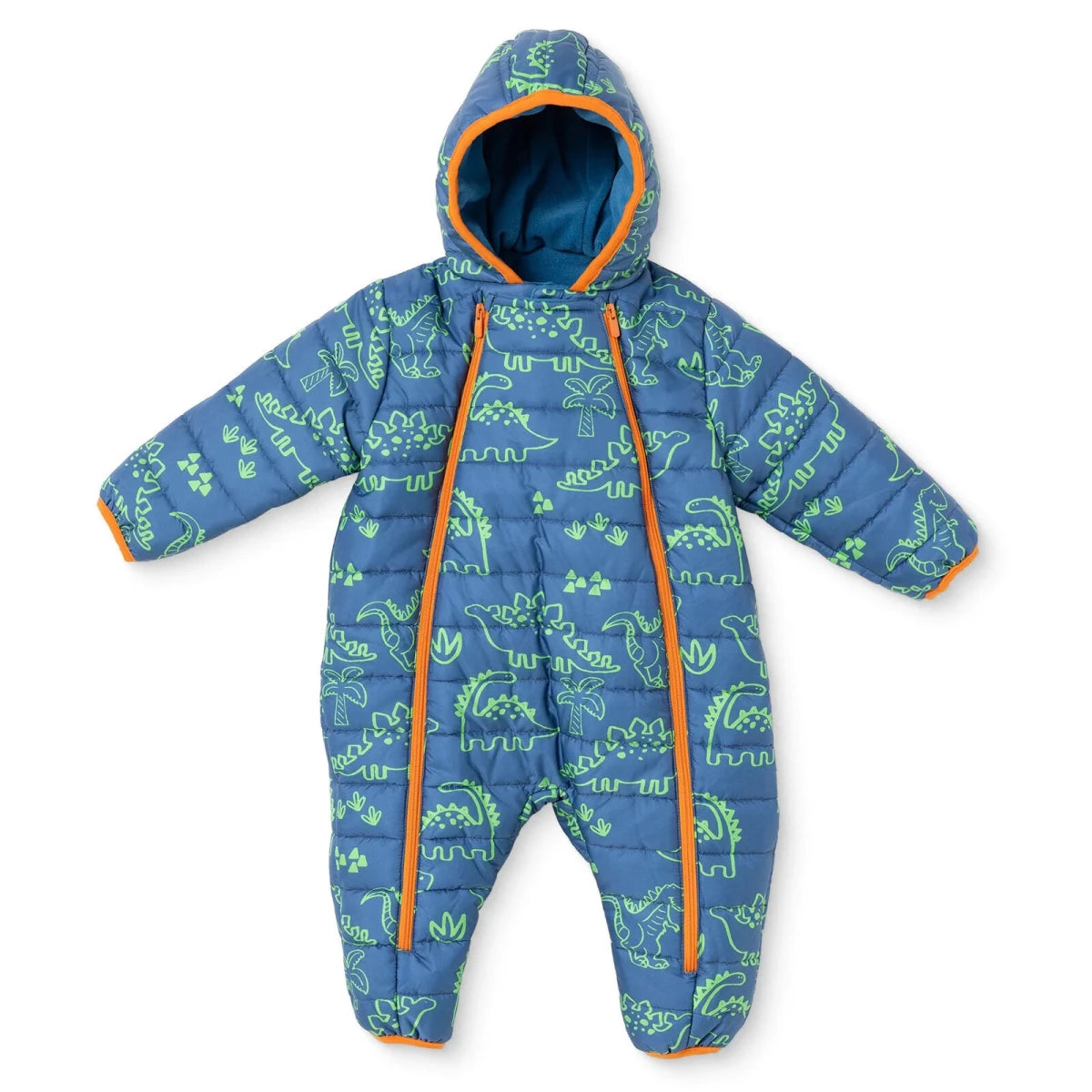 Verscon Dinosaur Print Baby Pramsuit (9-12 Months to 18 Months-2 Years) Petrol Printed - ebebek