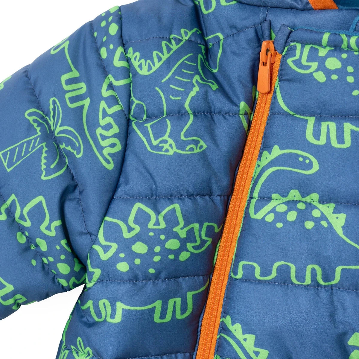 Verscon Dinosaur Print Baby Pramsuit (9-12 Months to 18 Months-2 Years) Petrol Printed - ebebek