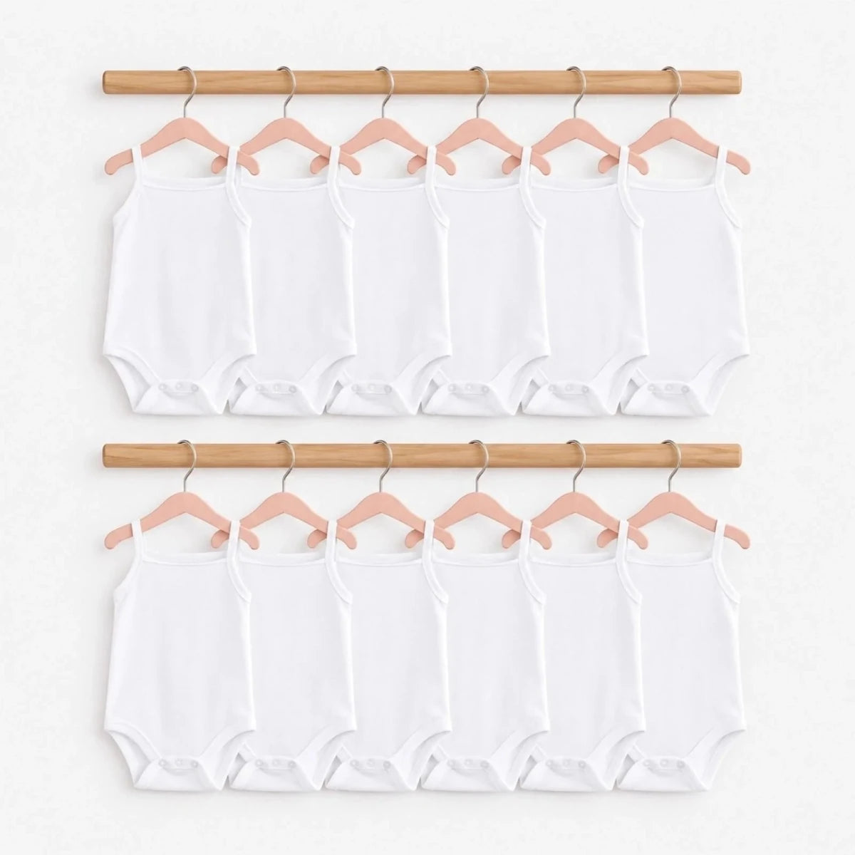 HelloBaby Unisex White Strappy Bodysuits 12 Pack - White White - ebebek