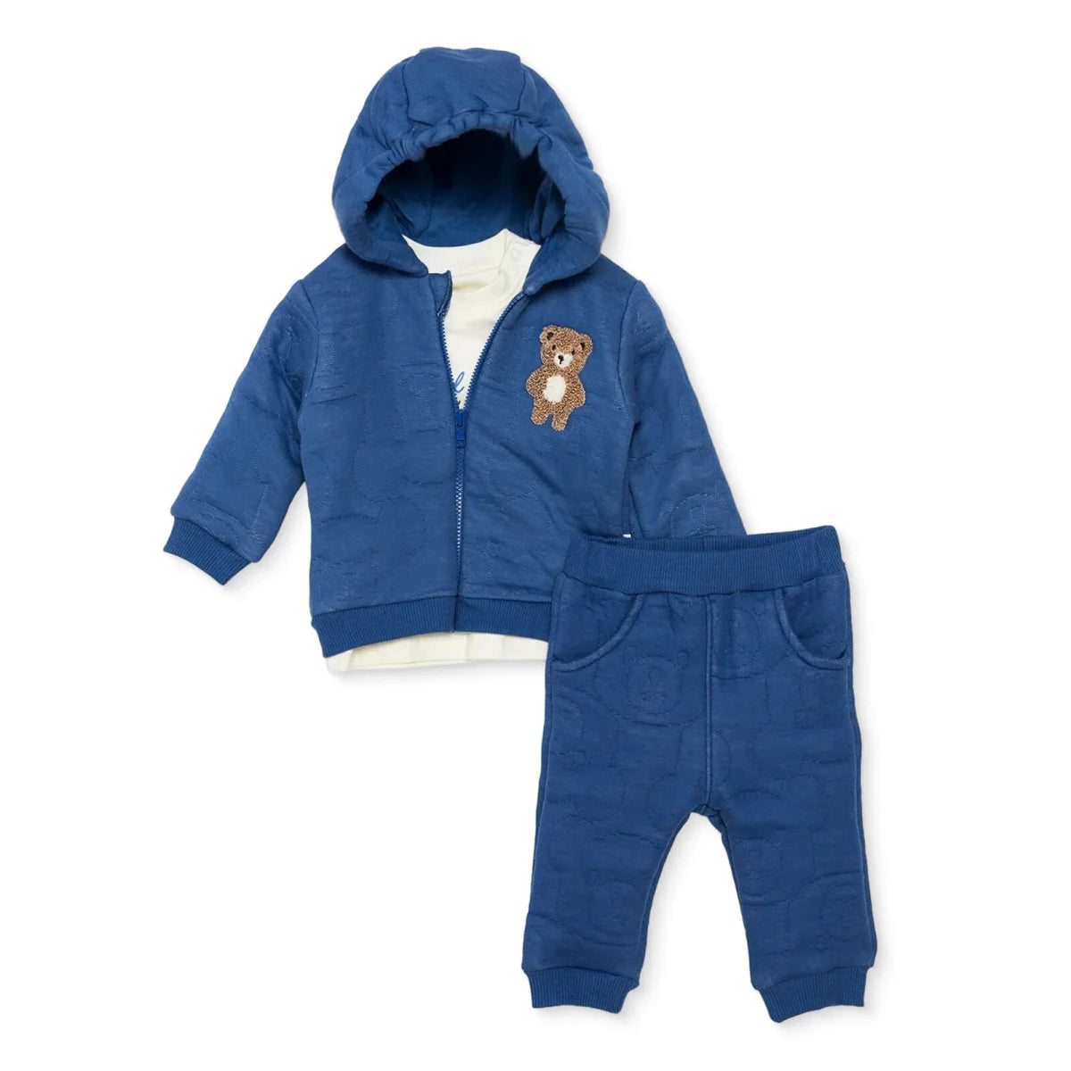 Bebetto 3 Piece Baby Cardigan, T-Shirt & Leggings Set (1-3 to 12 Months) Indigo - ebebek