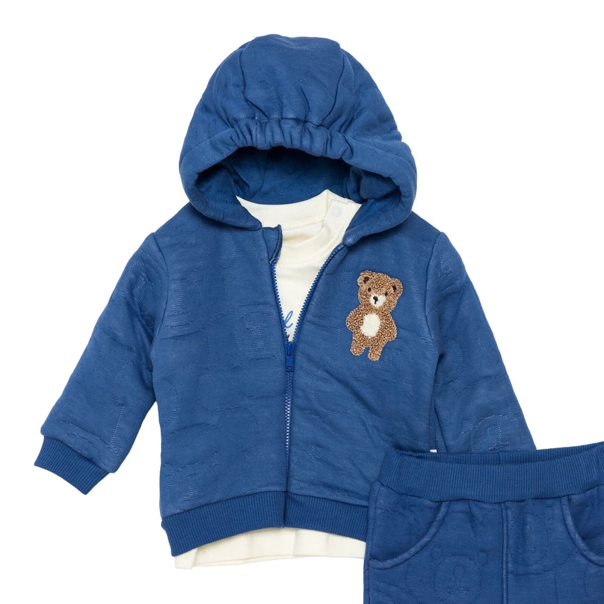 Bebetto 3 Piece Baby Cardigan, T-Shirt & Leggings Set (1-3 to 12 Months) Indigo - ebebek