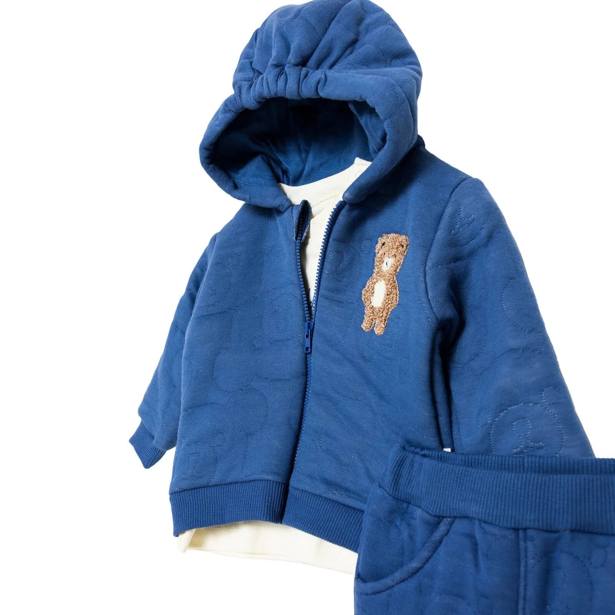 Bebetto 3 Piece Baby Cardigan, T-Shirt & Leggings Set (1-3 to 12 Months) Indigo - ebebek