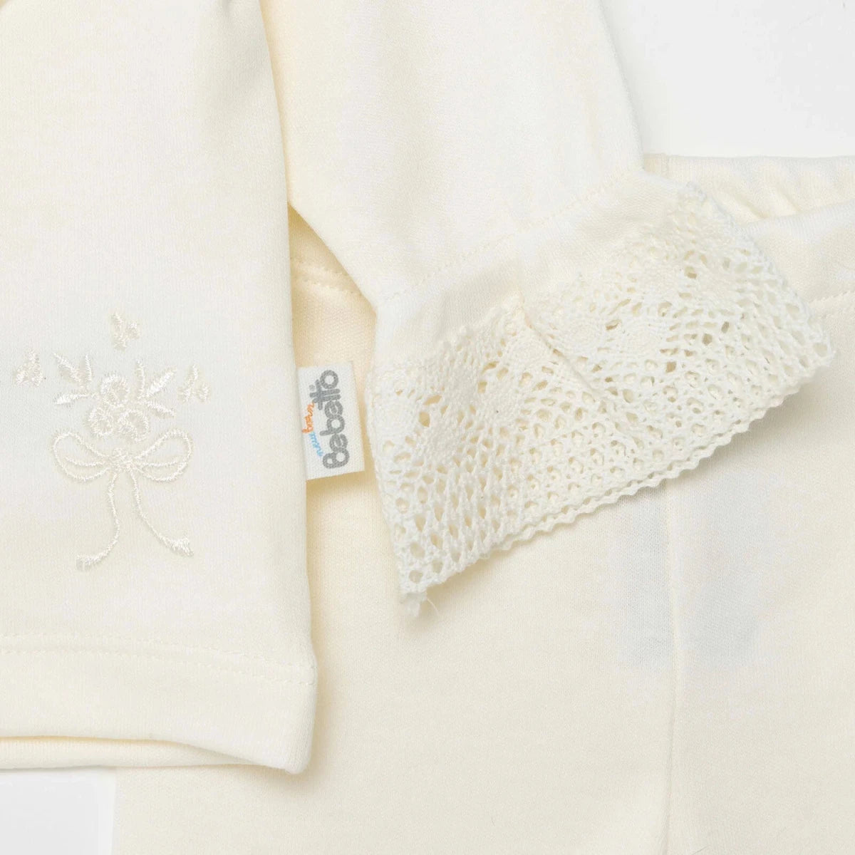 Bebetto Long Sleeve Baby Cardigan & Leggings Set (Newborn to 6-9 Months) Ecru - ebebek