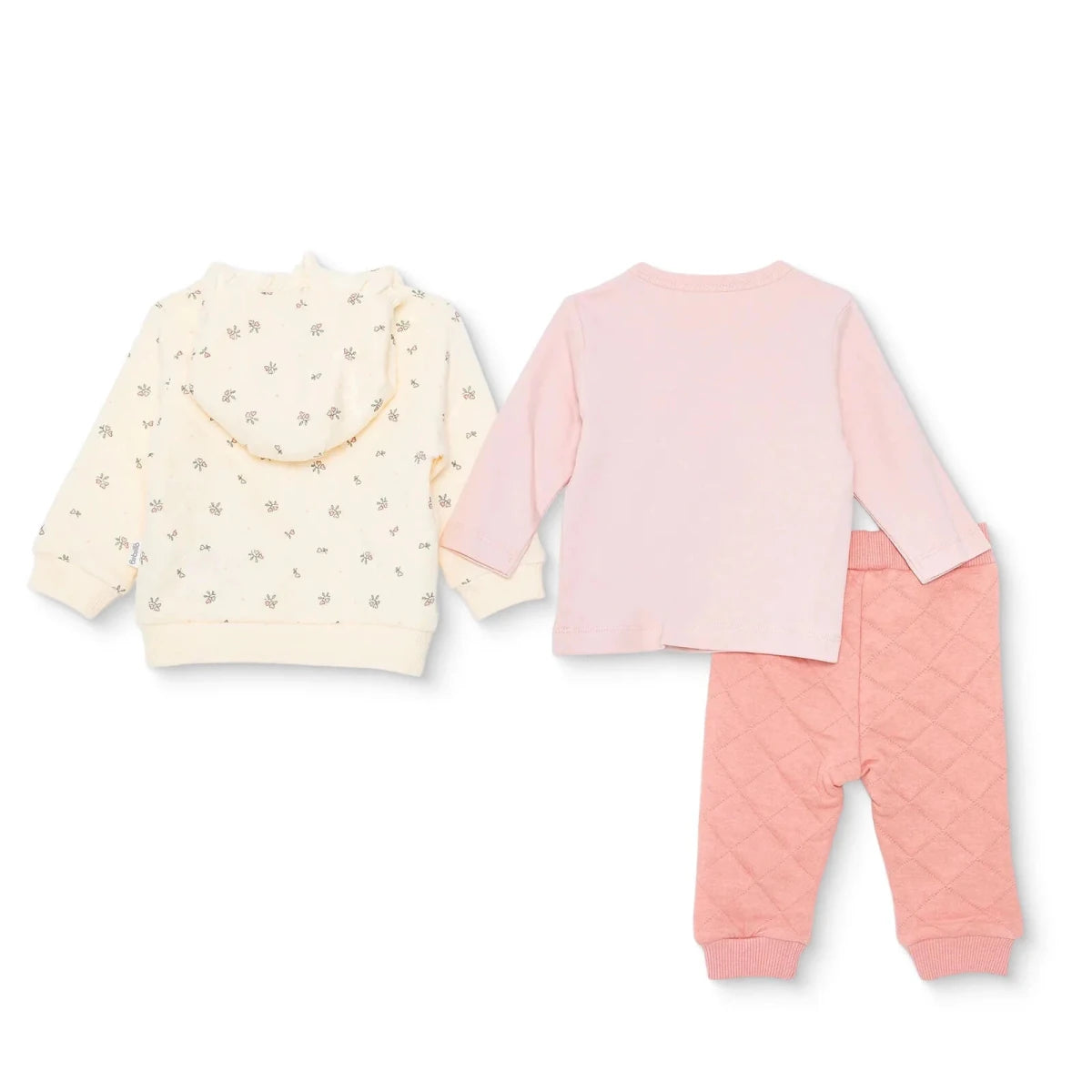 Bebetto 3 Piece Baby Cardigan, Sweatshirt & Leggings Set (1-3 to 12 Months) Light Rose - ebebek