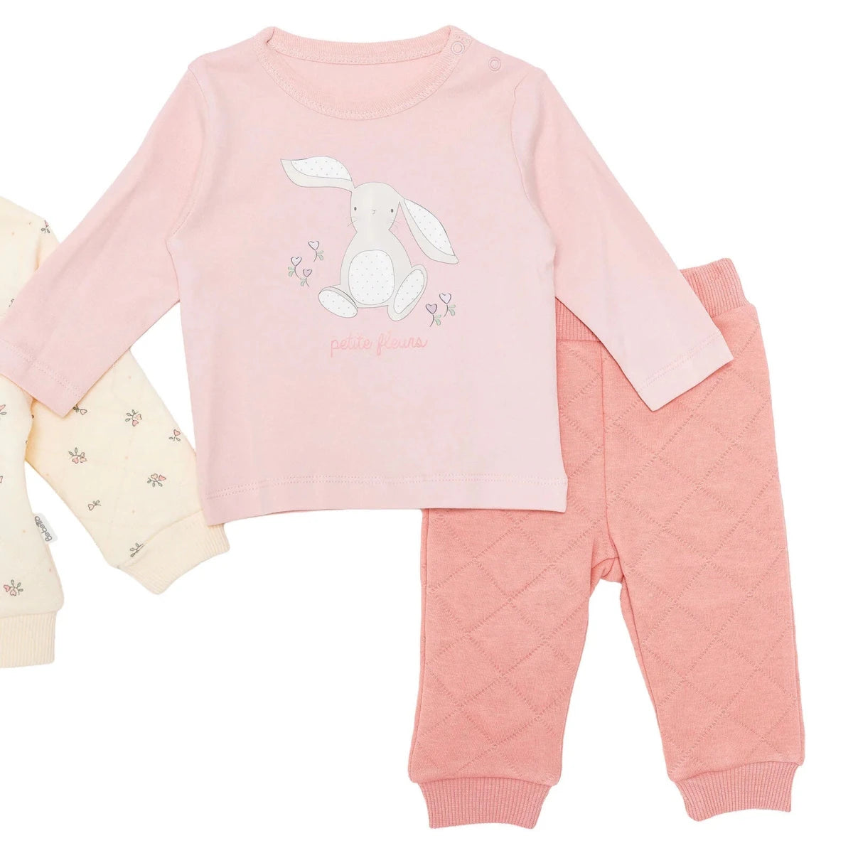Bebetto 3 Piece Baby Cardigan, Sweatshirt & Leggings Set (1-3 to 12 Months) Light Rose - ebebek