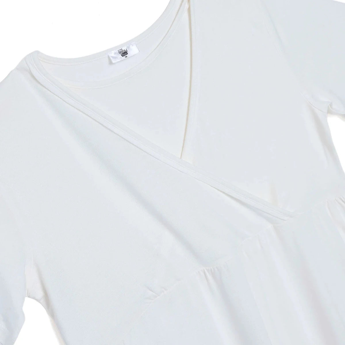 Baby Mom Women's Short Sleeve V-Neck Nightdress (S to 2XL) Ecru - ebebek