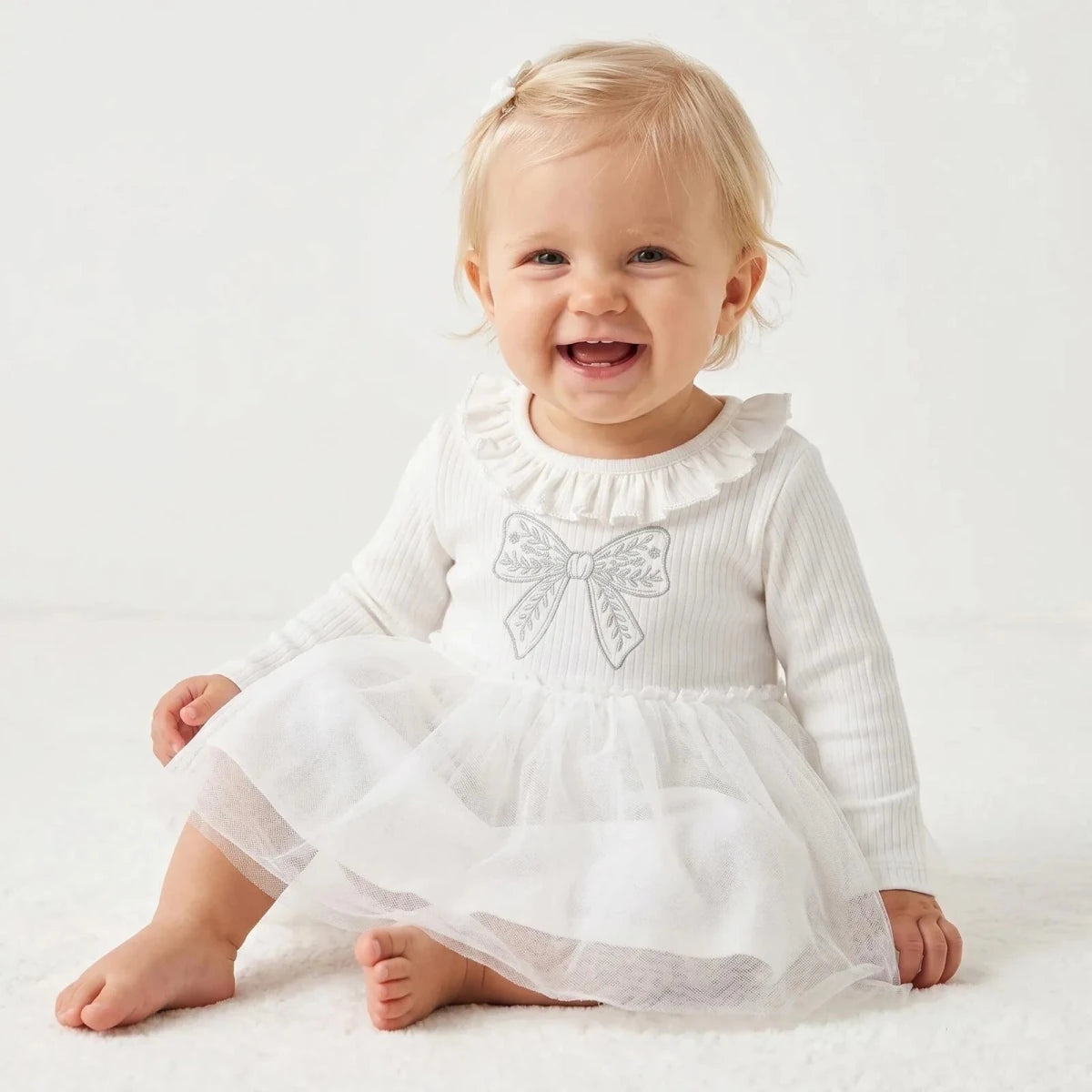HelloBaby Jacquard Knit Baby Ceremony Outfit (1-3 Months to 12 Months) Ecru - ebebek