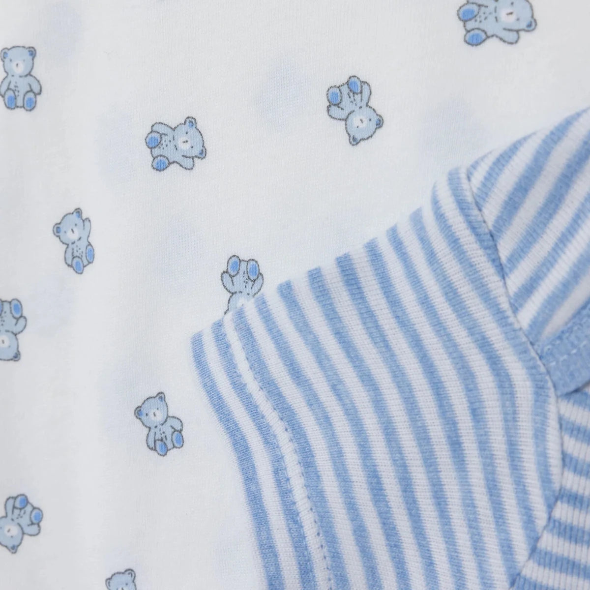 HelloBaby 2 Pack Bear Print Short Sleeve Baby Bodysuits (1-3 Months to 2-3 Years) Light Blue - ebebek