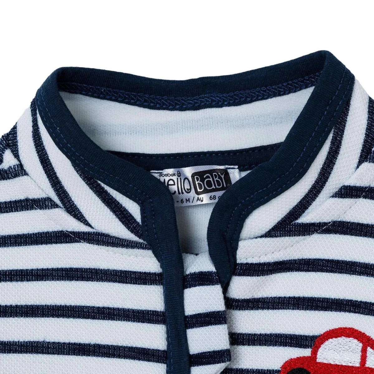 HelloBaby Printed Interlock Baby Cardigan (1-3 Months to 12 Months) White Printed - ebebek