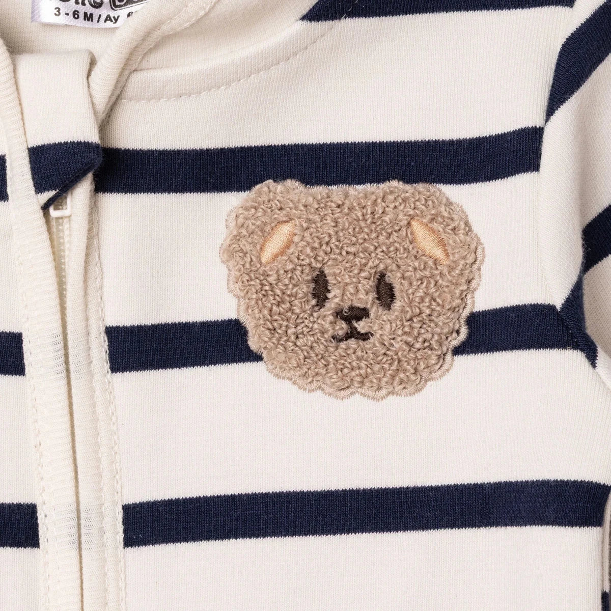 HelloBaby Grandad Collar Printed Baby Cardigan (1-3 Months to 12 Months) Ecru Printed - ebebek