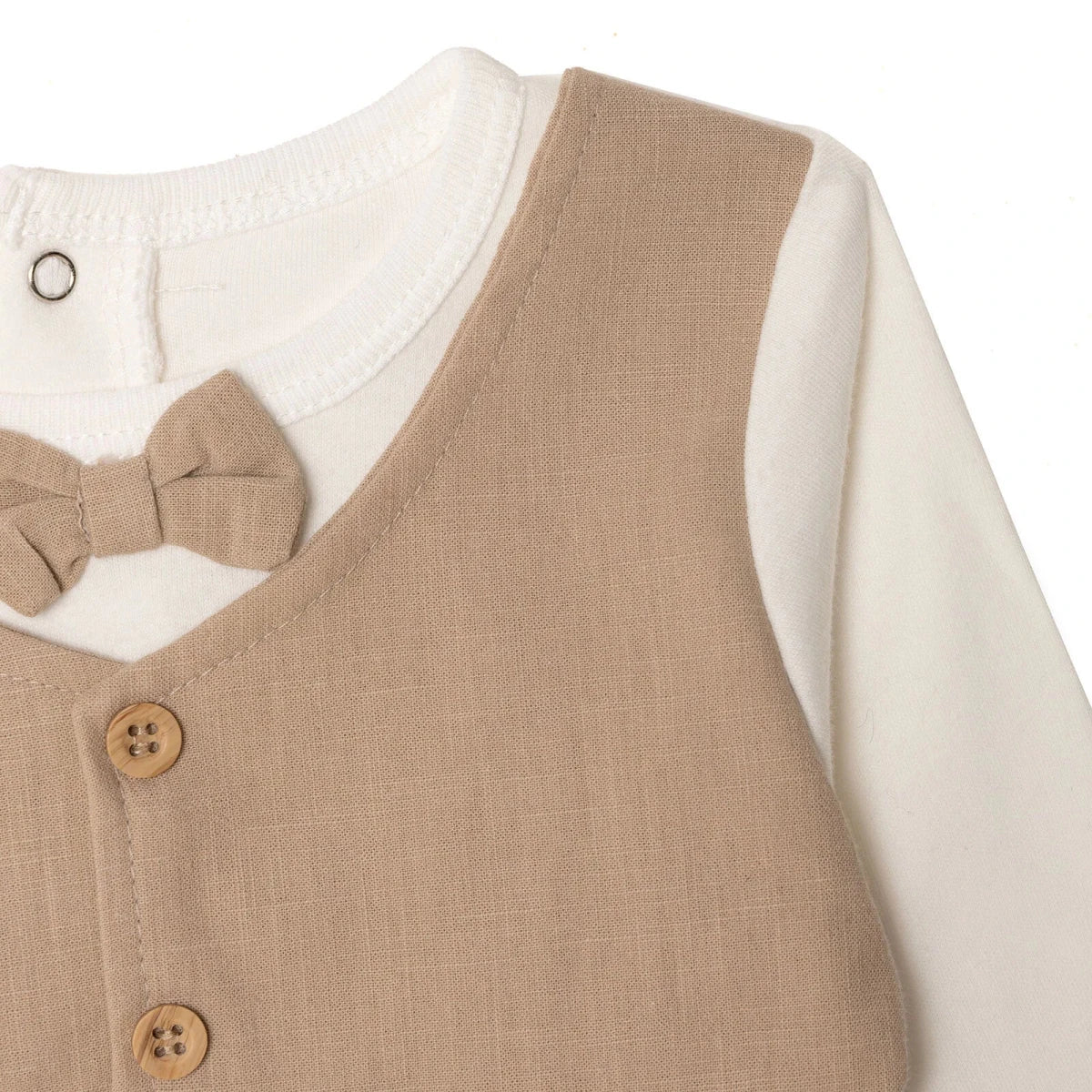 HelloBaby Collared Baby Ceremony Outfit (1-3 Months to 12 Months) Beige - ebebek