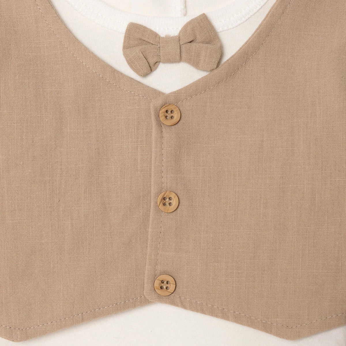 HelloBaby Collared Baby Ceremony Outfit (1-3 Months to 12 Months) Beige - ebebek