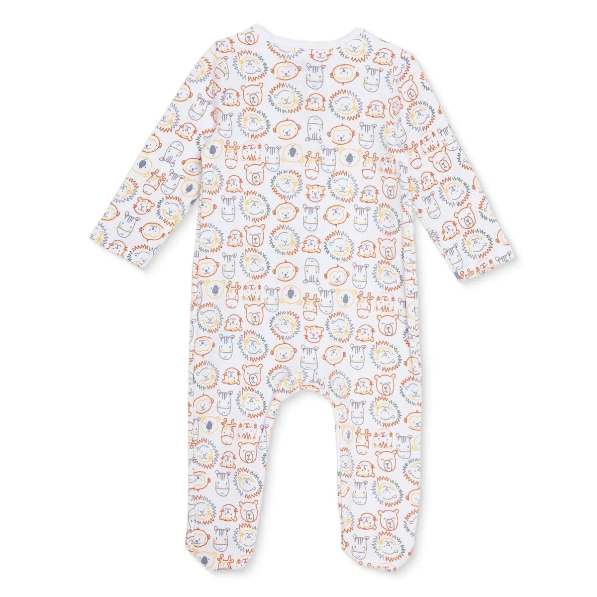 HelloBaby Long Sleeve Baby Sleepsuit with Feet (Newborn to 6-9 Months) Ecru Printed - ebebek