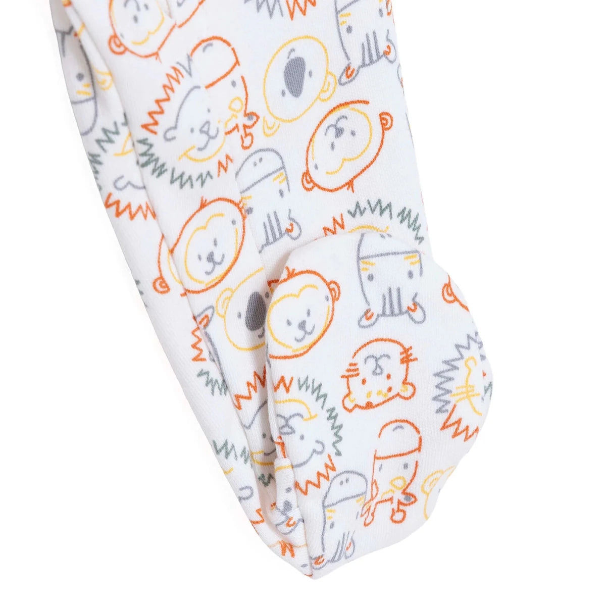 HelloBaby Long Sleeve Baby Sleepsuit with Feet (Newborn to 6-9 Months) Ecru Printed - ebebek