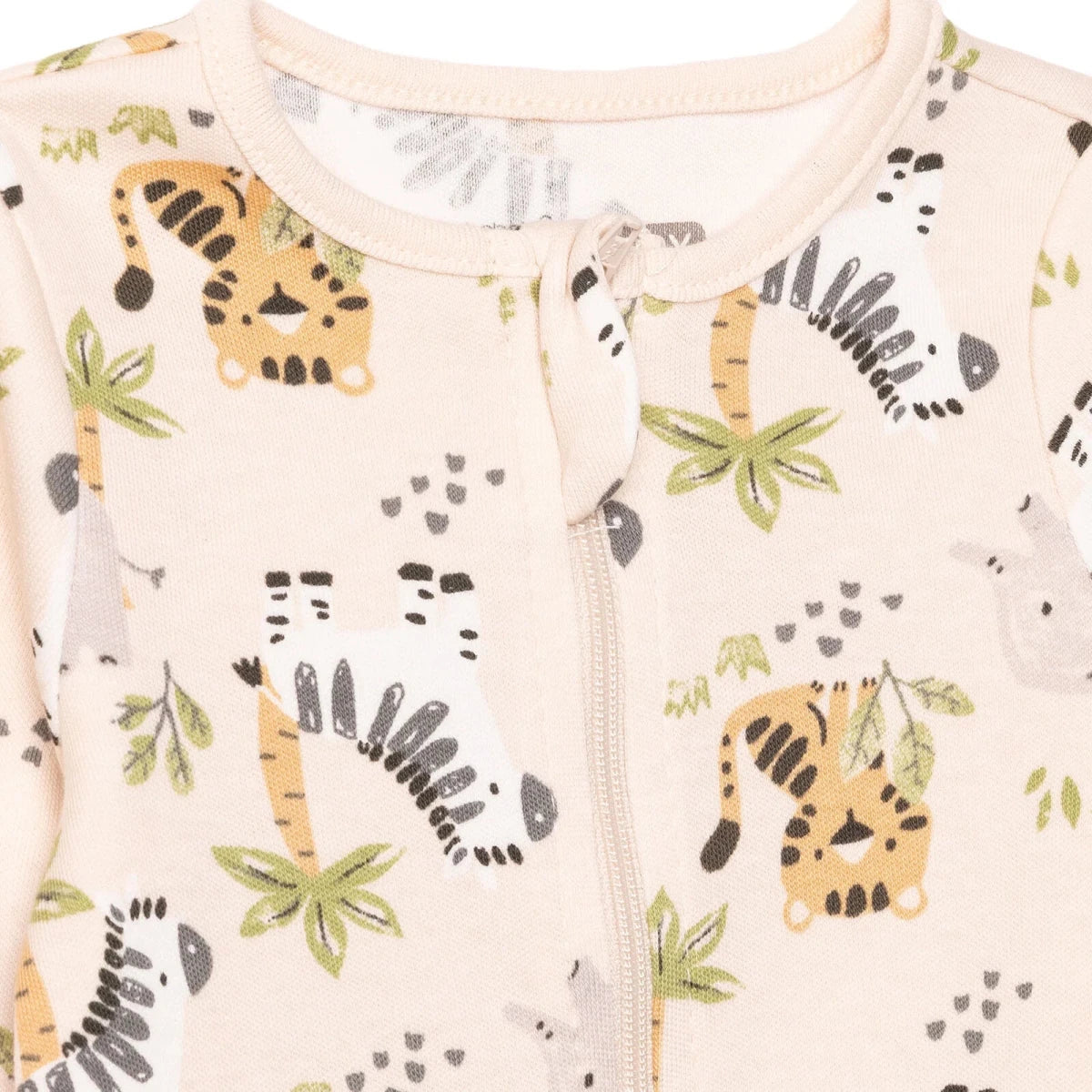 HelloBaby Long Sleeve Baby Sleepsuit with Feet (Newborn to 6-9 Months) Beige Printed - ebebek