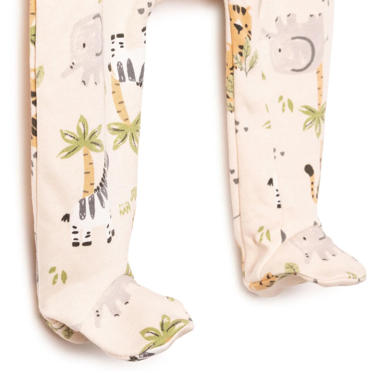 HelloBaby Long Sleeve Baby Sleepsuit with Feet (Newborn to 6-9 Months) Beige Printed - ebebek