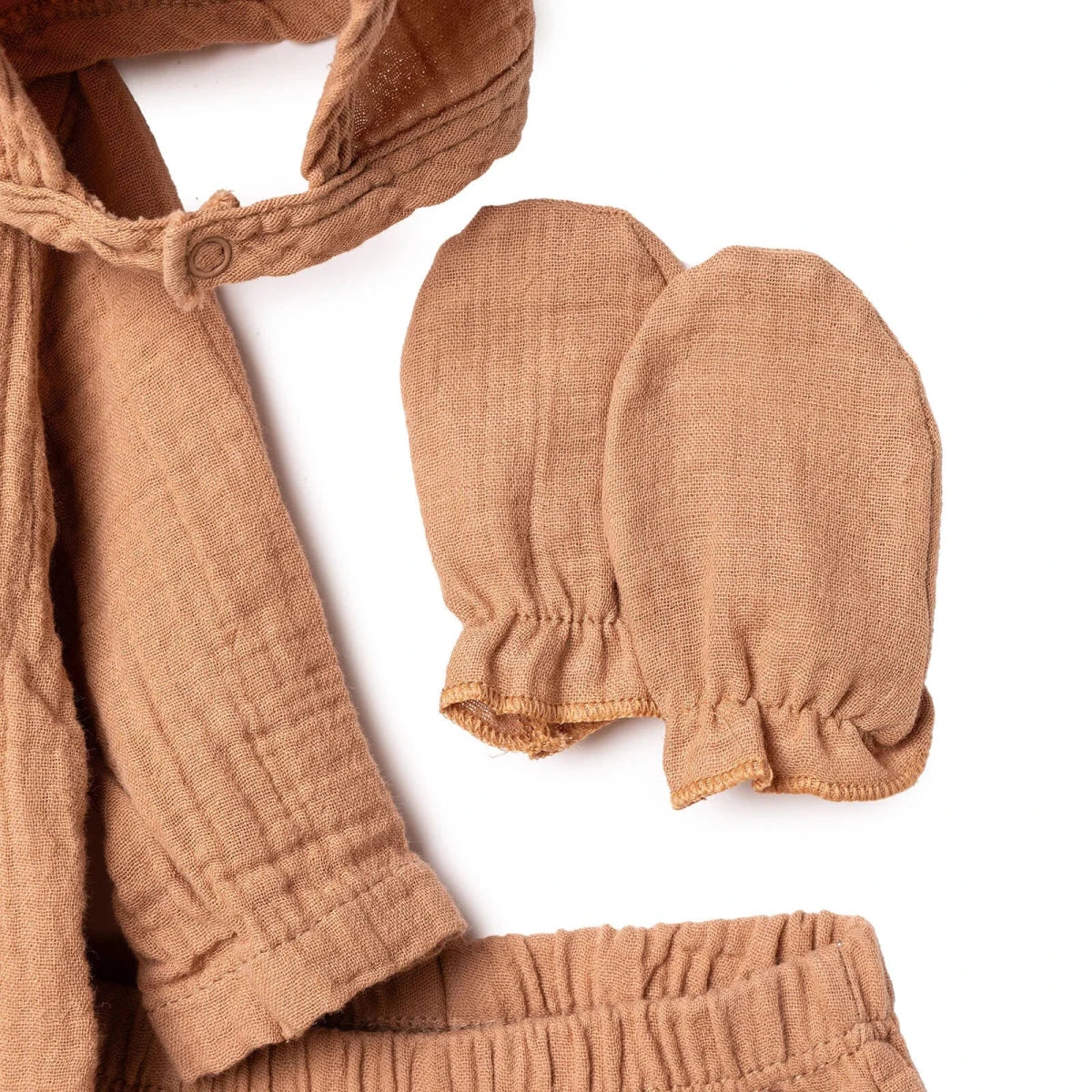 HelloBaby 5 Piece Muslin Baby Hospital Bag Set on a Hanger (Newborn) Brown - ebebek