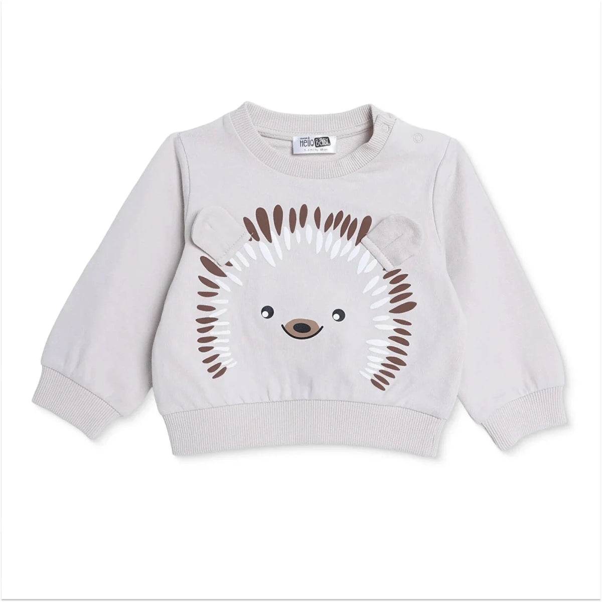 HelloBaby Hedgehog Print Baby Sweatshirt (1-3 Months to 12 Months) Mink - ebebek