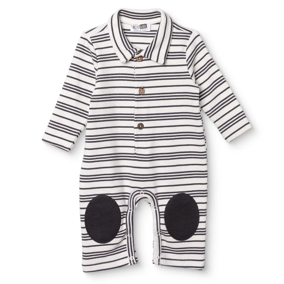 HelloBaby Long Sleeve Footless Baby Sleepsuit (Newborn to 6-9 Months) Ecru Printed - ebebek