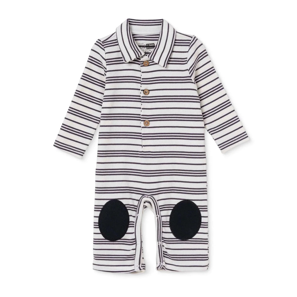 HelloBaby Long Sleeve Footless Baby Sleepsuit (Newborn to 6-9 Months) Ecru Printed - ebebek