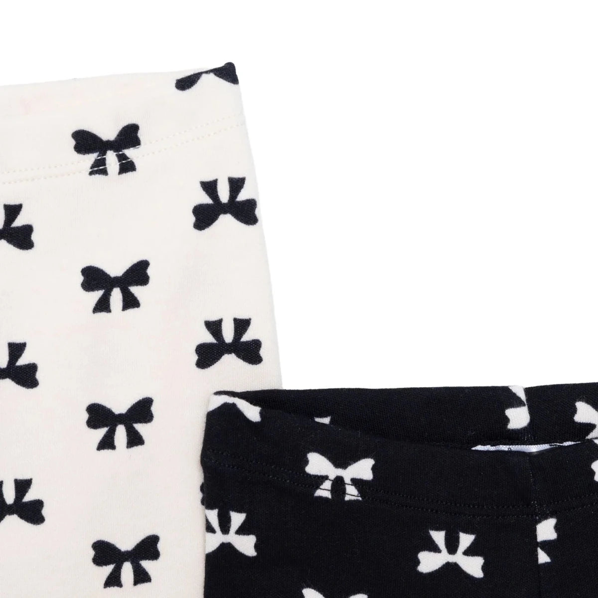 HelloBaby 2 Pack Bow Print Interlock Footless Baby Bottoms (3-6 Months to 2-3 Years) - Black Black - ebebek