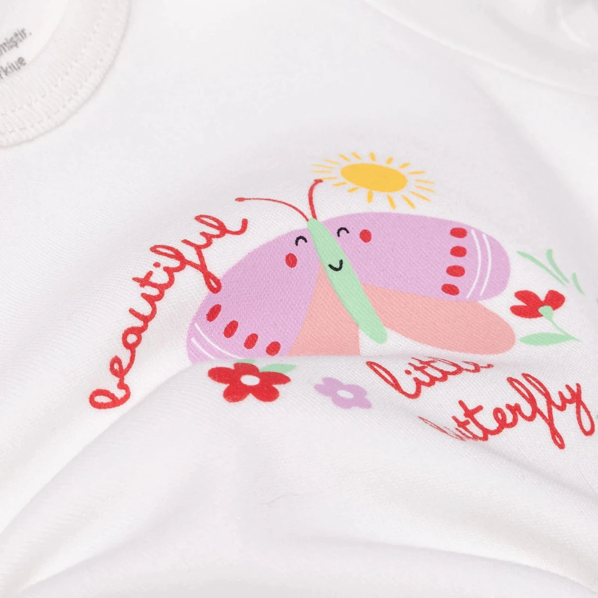 HelloBaby 2 Pack Envelope Neck Short Sleeve Baby Bodysuits (1-3 Months to 2-3 Years) Ecru - ebebek