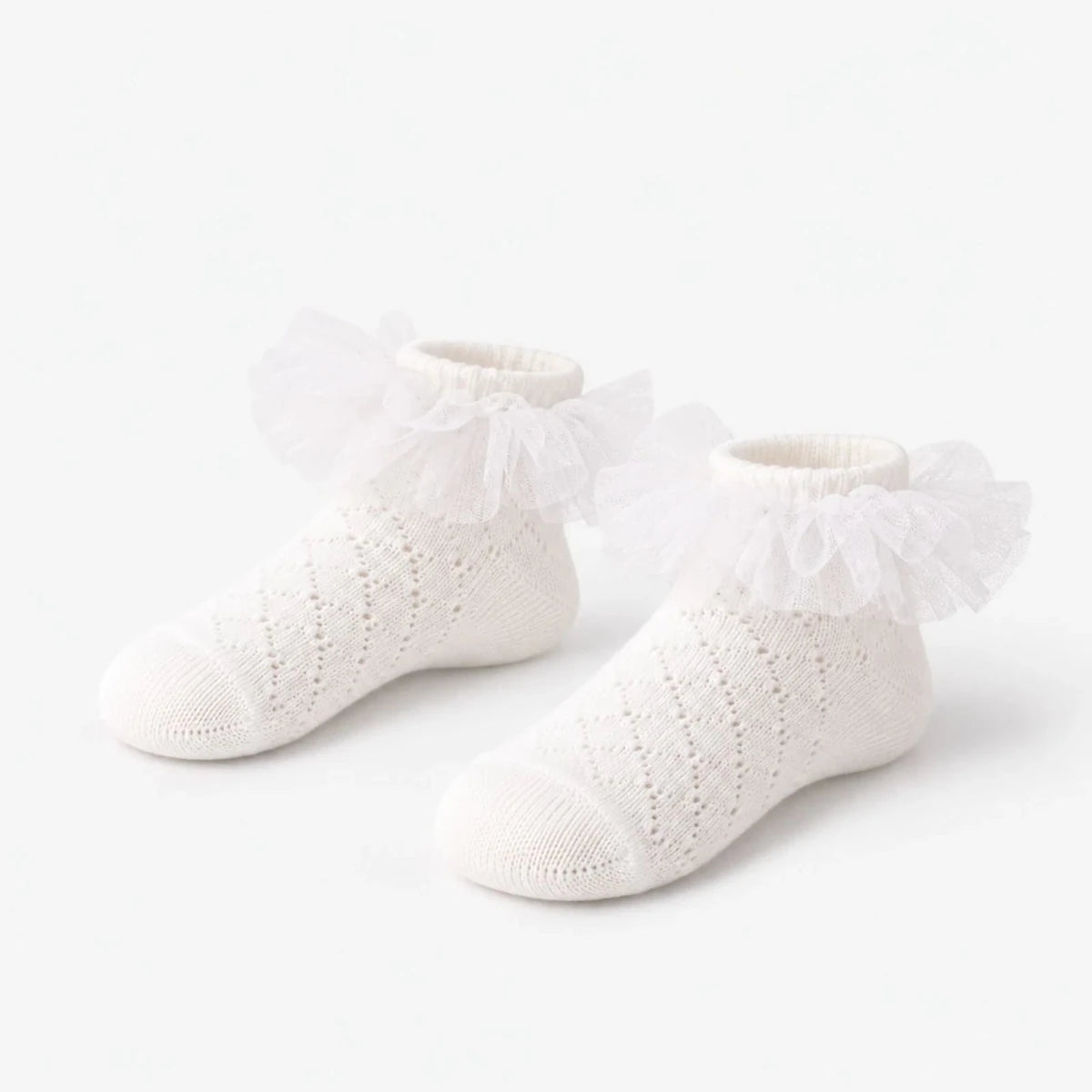 HelloBaby Lace Baby Socks (Newborn to 4-5 Years) - White White - ebebek