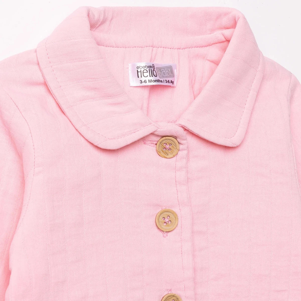 HelloBaby Short Sleeve Muslin Baby Cardigan (1-3 Months to 12 Months) Pink - ebebek