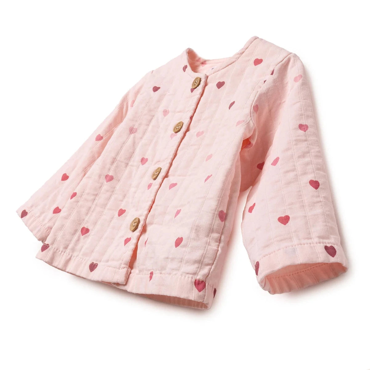 HelloBaby Short Sleeve Muslin Baby Cardigan (1-3 Months to 12 Months) Pink Printed - ebebek