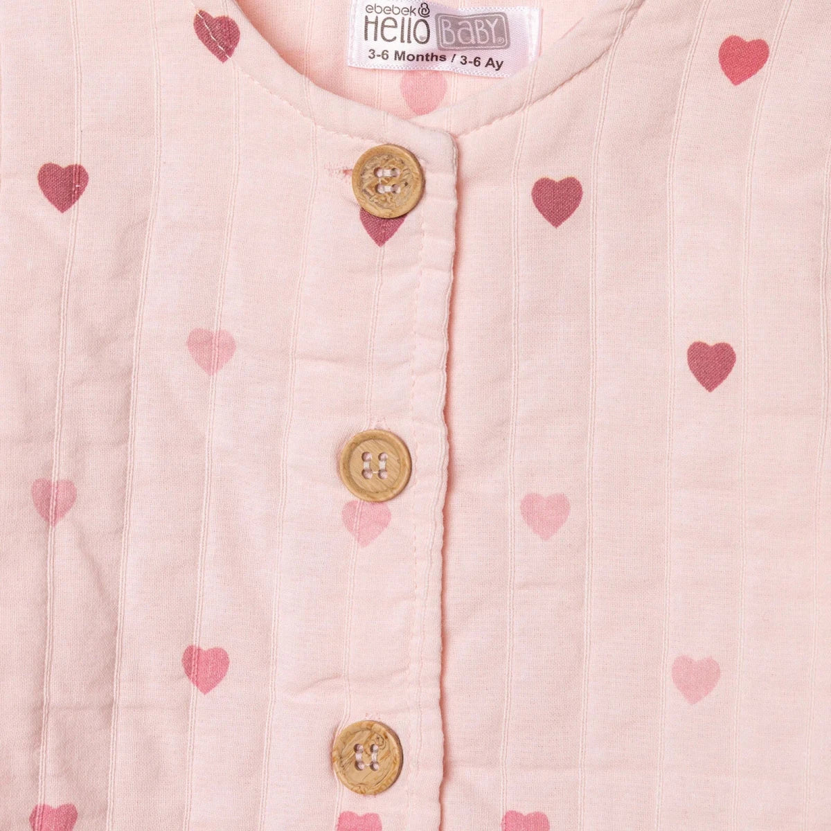 HelloBaby Short Sleeve Muslin Baby Cardigan (1-3 Months to 12 Months) Pink Printed - ebebek