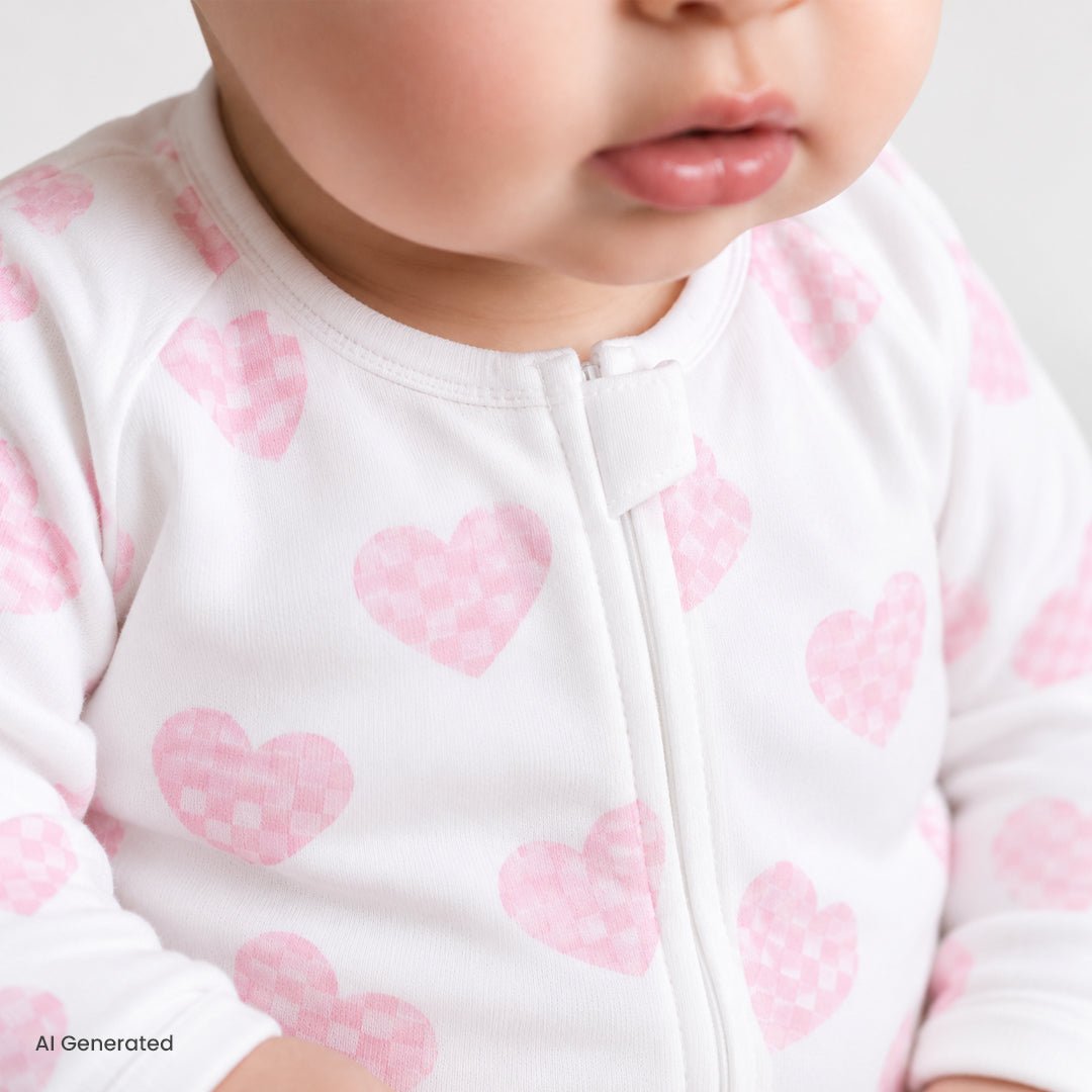 HelloBaby Long Sleeve Baby Sleepsuit with Feet (Newborn to 6-9 Months) Ecru Printed - ebebek