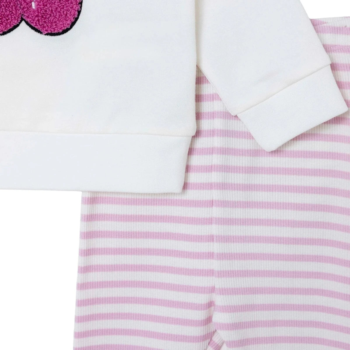 HelloBaby Cherry Print Baby Sweatshirt & Leggings Set (1-3 Months to 12 Months) Pink - ebebek