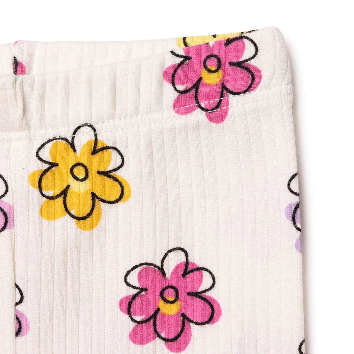 HelloBaby Floral Print Interlock Baby Leggings (1-3 Months to 12 Months) Ecru Printed - ebebek
