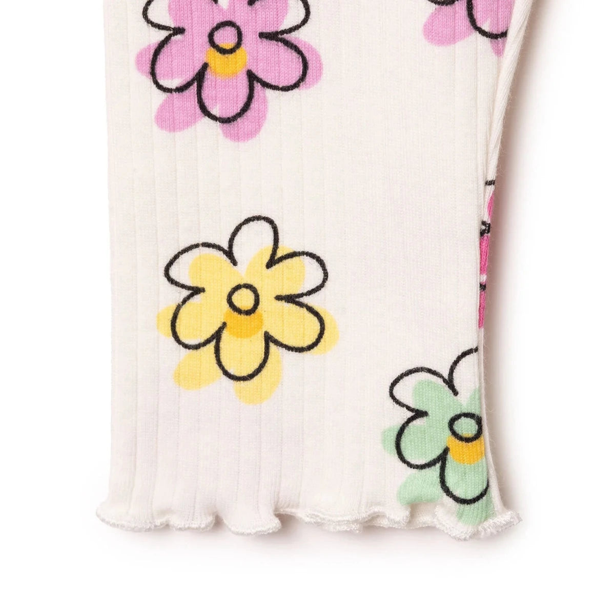 HelloBaby Floral Print Interlock Baby Leggings (1-3 Months to 12 Months) Ecru Printed - ebebek