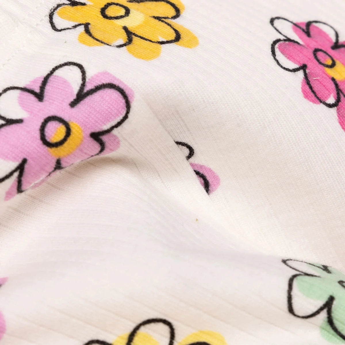 HelloBaby Floral Print Interlock Baby Leggings (1-3 Months to 12 Months) Ecru Printed - ebebek
