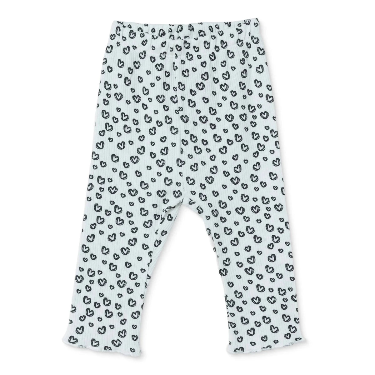 HelloBaby Heart Print Interlock Baby Leggings (1-3 Months to 12 Months) Ecru Printed - ebebek