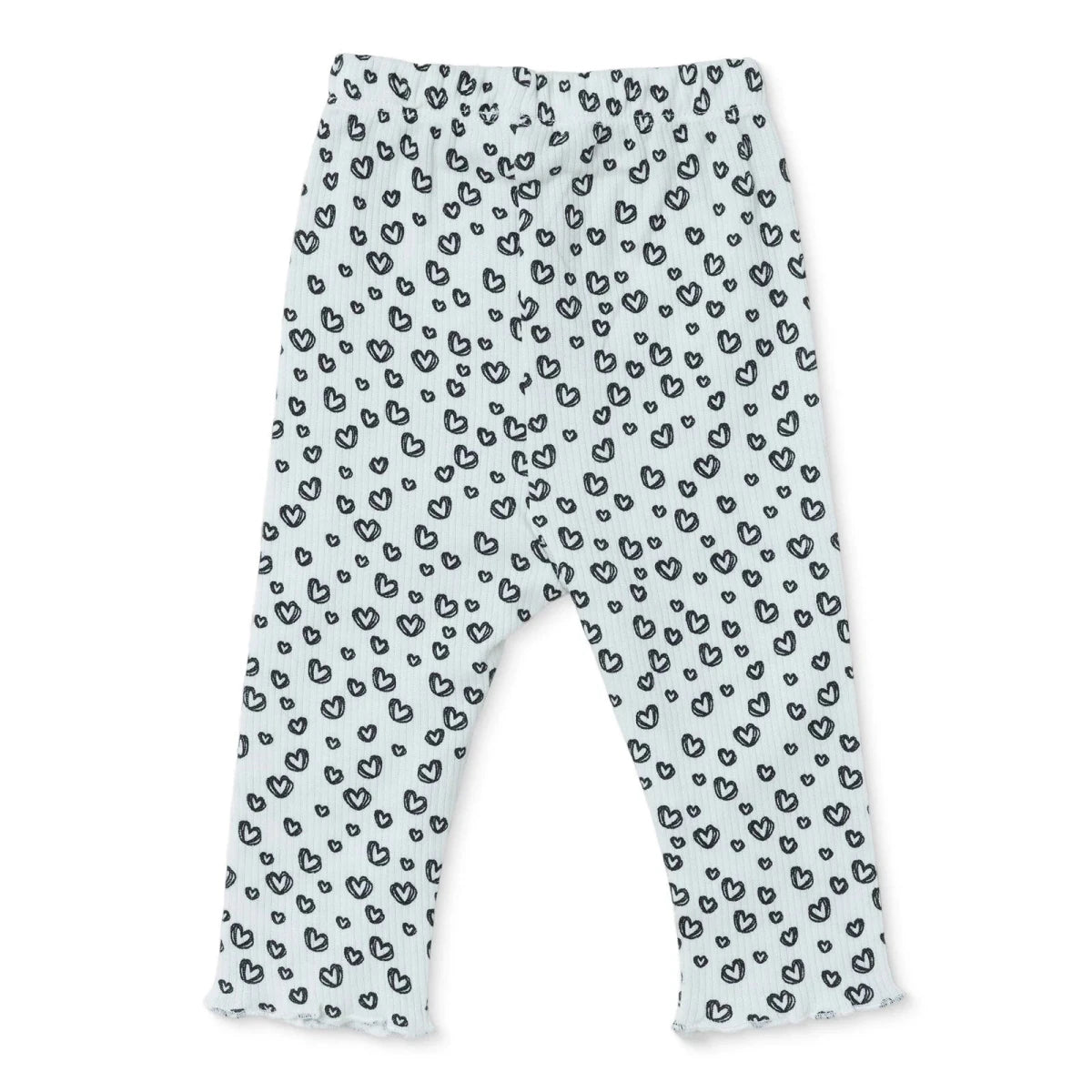 HelloBaby Heart Print Interlock Baby Leggings (1-3 Months to 12 Months) Ecru Printed - ebebek